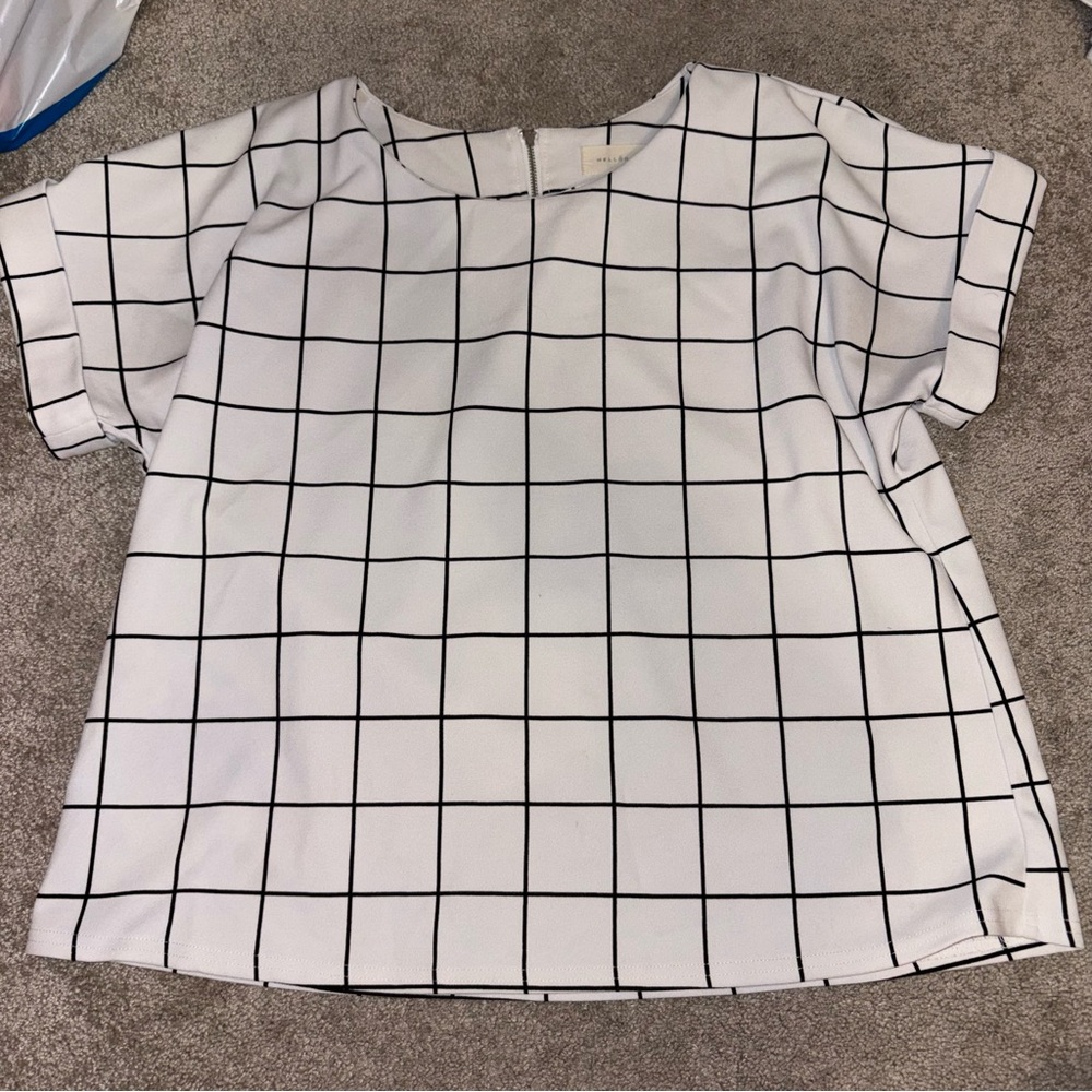 MELLODAY White Checkered Blouse